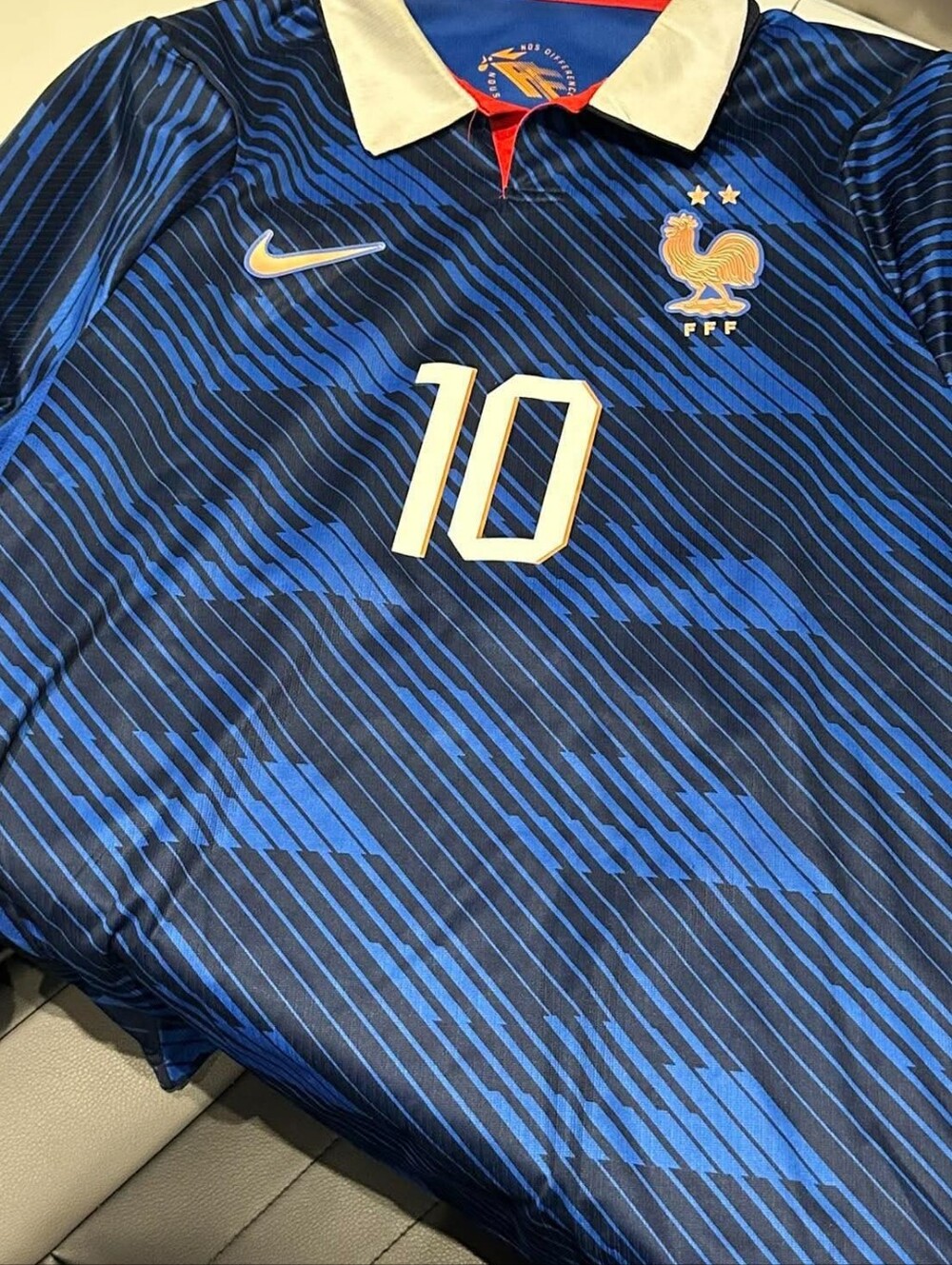 Nike Men's Blue and White France #10 Football Jersey